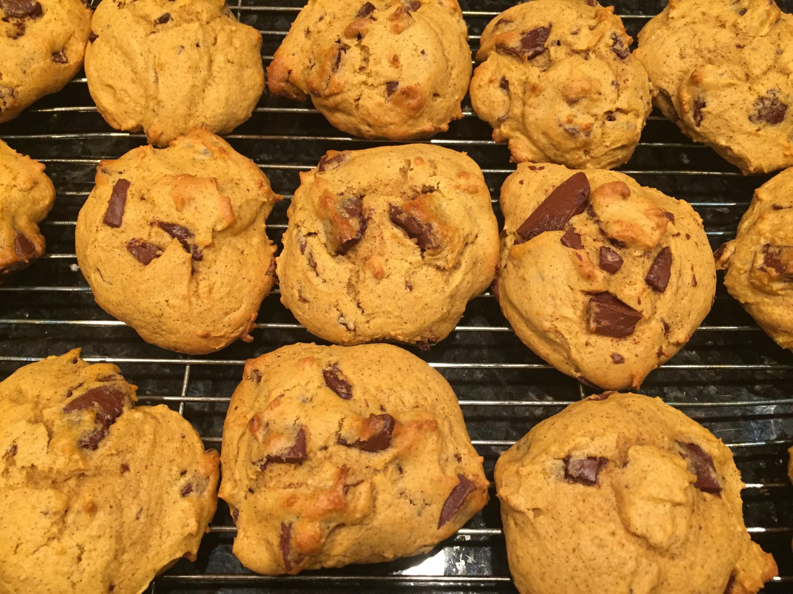 Pumpkin Spice Chocolate Chunk Cookies