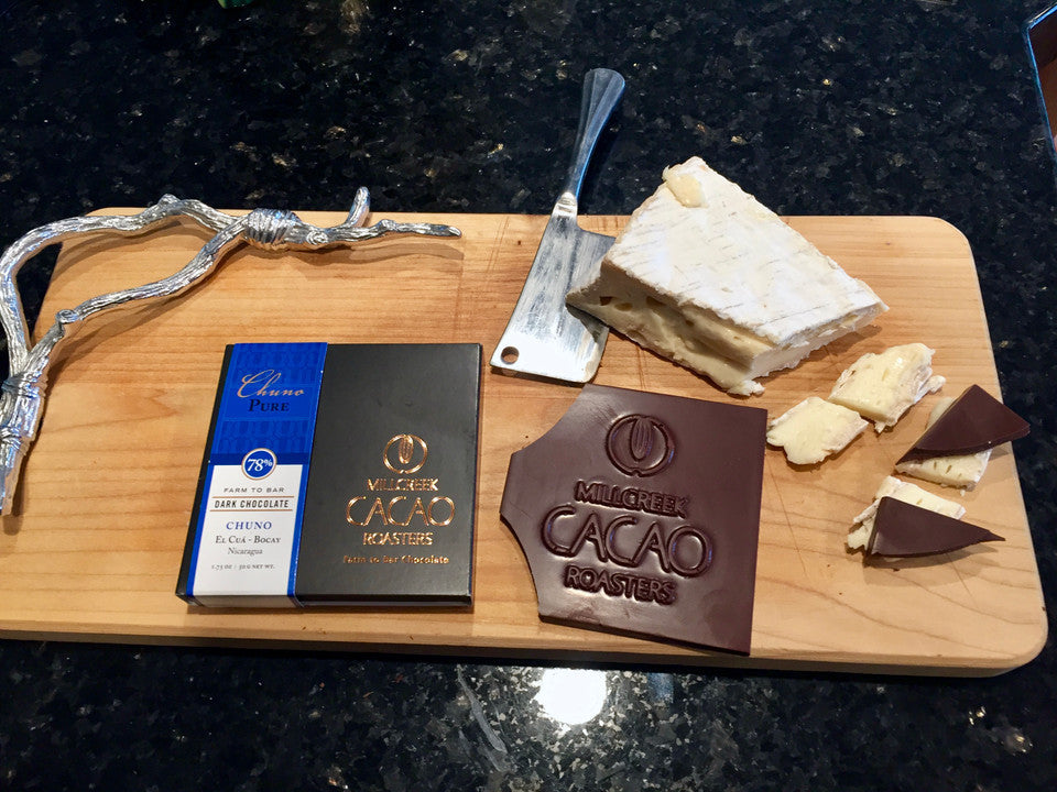 Chocolate and Cheese Pairing: Millcreek Cacao Roasters 78% Pure Chuno and Fromage de Meaux