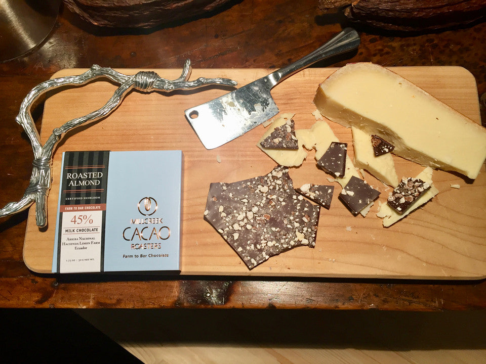 Chocolate and Cheese Pairing: Millcreek Cacao Roasters 45% Milk Chocolate and Parrano Gouda from Uniekass